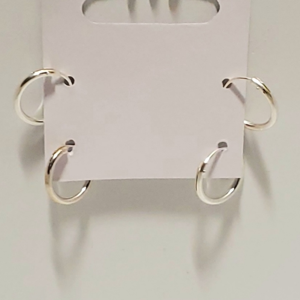 14K White Gold Plated Sterling Silver Earrings